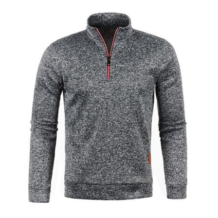 Män Ståkrage Dragkedja Stickade Sweatshirts Enfärgad Pullover