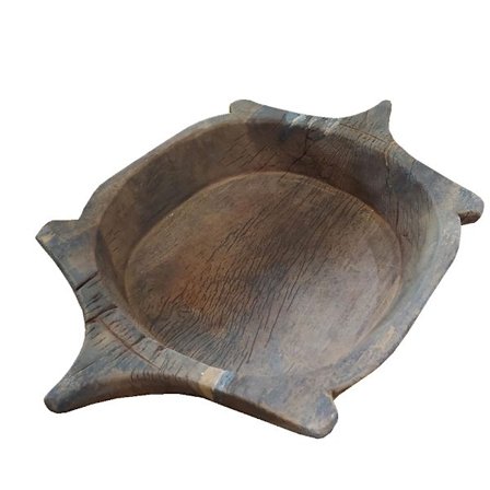 Puinen kilpikonnatarjotin, 38x23x13cm, ruskea