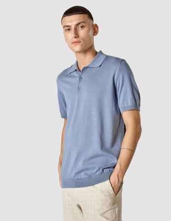 Shaping New Tomorrow - Silk Polo - Cloud Blue - Herre - Størrelse XL