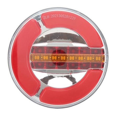 12 til 24V LED Trailer Baglygte Forkromet Rund IP67 Vandtæt 3000k Transparent Rød Hus til Lastbil Båd Yacht