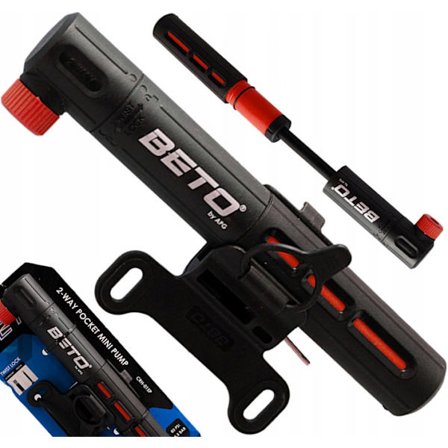BETO CRH015 Kompakti Käsipumppu Presta/Schrader Venttiileille ja Neulalla
