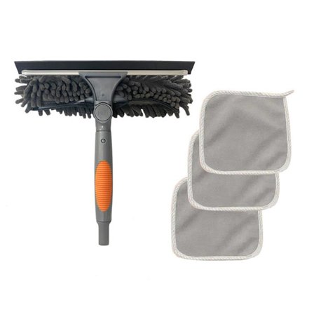 Vindueskraber Rengøringsværktøjssæt Skraber til Rengøring af Vinduer med 1 Hoved 3 Puder