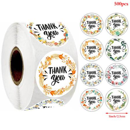 500 St Klistermärken Roll Present Scrapbooking Förseglingsdekaler Tack Y