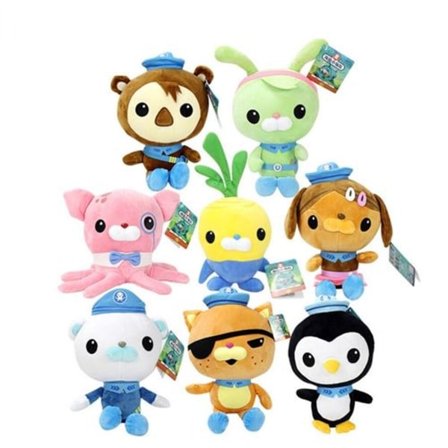 Sett med 8 Octonauts kosedyr Kaptein Barnacle Kwazii Peso{wh}