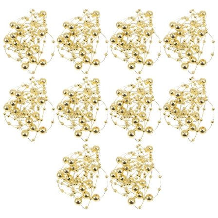 10 kpl Hääjuhlat Ketju Joulukuusi Ripustus Koriste Helmiketju Kulta 135X0.5X0.5CM Golden 135X0.5X0.5CM