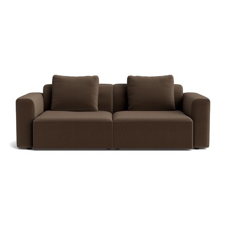 Como XL 2-Sitzer-Sofa in Lisboa Braun Samt, schlichtes Design, inklusive zwei bequemen Rückenkissen für optimalen Sitzkomfort, Größe 83cm.