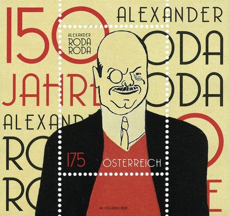 Østrig 2022 - Alexander Roda - Postfrisk miniark