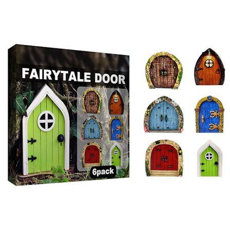 Trädgårdsdekoration i trä med 6 sagodörrar