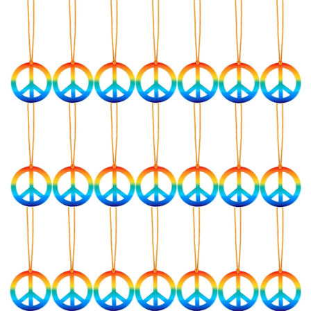 20 Stykker Regnbue Fredstegn Vedhæng Halskæder Sæt 60'er 70'er Hippie Kostume Tilbehør Til Kvinder Mænd