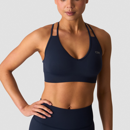 ICANIWILL Define Seamless V‐hals Sports‐BH Mørkblå