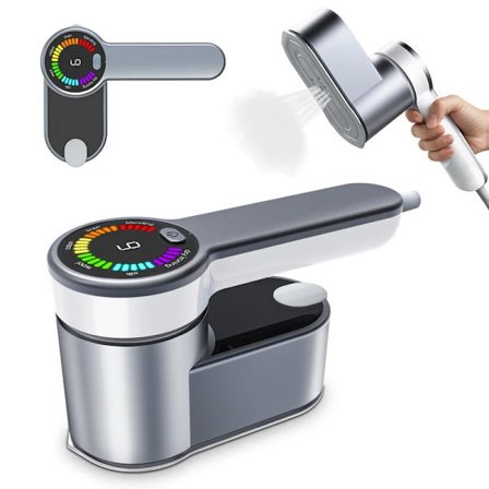 Dampstrykejern, LCD-skjerm 10-sekunders rask oppvarming (grå)