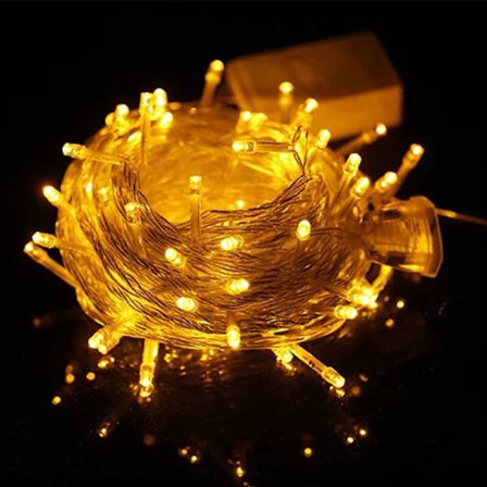 LED kobbertråd lysstreng vanntett prosjekt liten lykt (gul 50 meter 400 lys pluggmodeller), for innendørs og utendørs