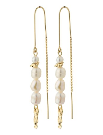 Berthe Pearl Chain Earrings Gold Pilgrim
