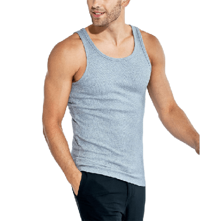 Bread & Boxers Ribbed Tank 2-pack Underlinnen t-shirts Herr Grå S