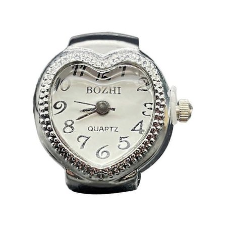 Hjärtformad ringklocka för kvinnor och män, analog kvartsklocka med arabiska siffror