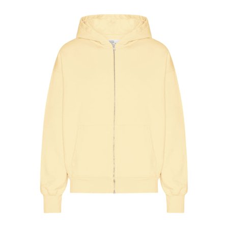 Organic Oversized Zip Hood - Soft Yellow - Male - L