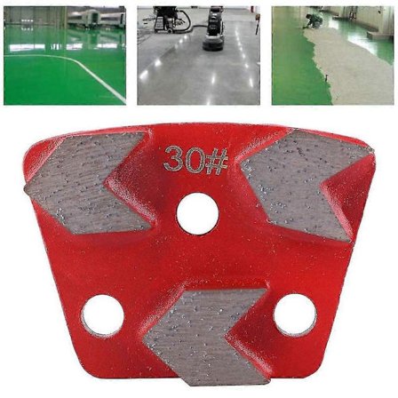 Diamantslipeskive Trapezoid Poleringsslipesko Kit, 3 stk Aggressiv Maling Gulvkutteskive #30 Grit, Betong Metall Poleringsputer Coa