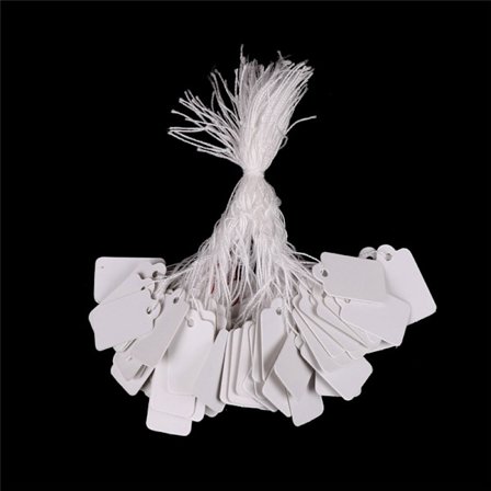 100X Labels Tie Strung Strung Pris Billetter Smykker Watch Cloth