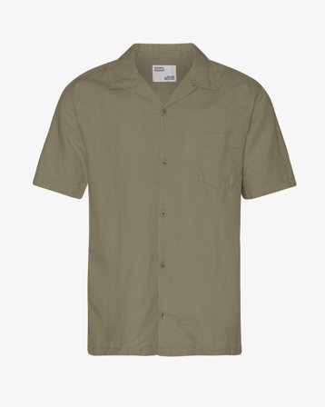 Linen Short Sleeved Shirt - Dusty Olive 2XL
