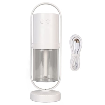 Luftfuktare Kalla Dimma RGB Fin Spray Ultraljudsluftfuktare Bärbar med LED-lampa för Baby Bil Resa 200ml Vit