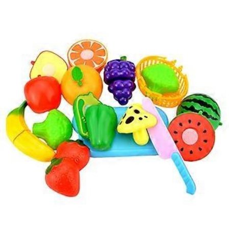 Børns Lege Mad Frugt Grøntsager Mad Legetøj Skære Mad Legetøj Sæt Tidlig Pædagogisk Læring Fødselsdagsgaver til Drenge (12 Stykker)