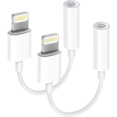 Sertifioitu 2 kpl Lightning - 3,5 mm:n kuulokeliitäntäadapteri iPhonelle, iPhone Aux -adapterimuunnin Dongle-äänikaapeli yhteensopiva iPhone 14 13:n 