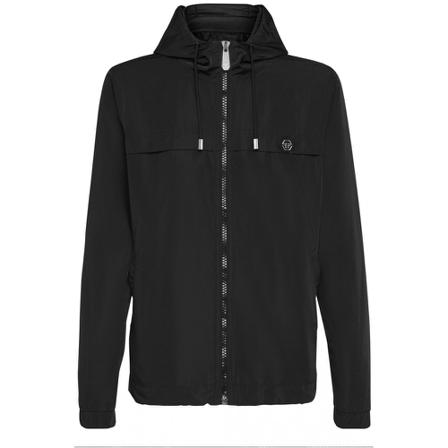 Philipp Plein Logo-Print Jacka svart, Herr, Herr, Storlek: 3XL