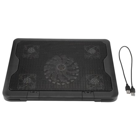 Kannettava, erittäin ohut, hiljainen kannettavan tietokoneen jäähdytysalusta, USB-virtalähde, hiljainen 5 tuulettimella ja LEDillä