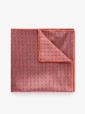 John Henric Men's Terracotta Geometric Pocket Square Size Onesize