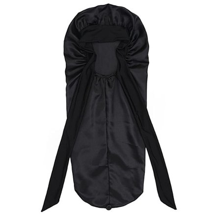 Lang satinhætte til kvinder, lavet af silke, velegnet til søvn.