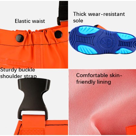 Børne waders PVC læderbukser heldragt helkrops fisketøj havfiskeri vandtæt tøj børne vand waders Orange