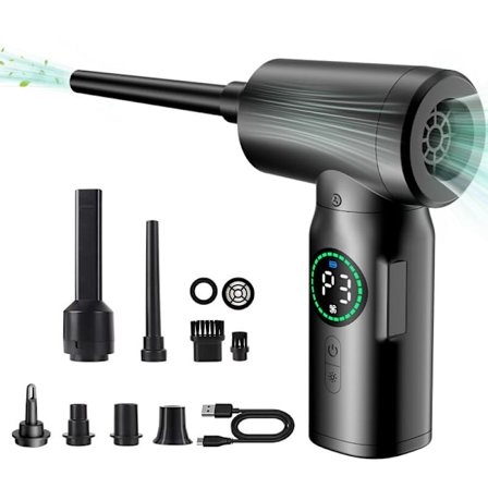 100 000 RPM Tryckluftsblåsare, Kraftfull Elektrisk Dammtorkare, 3 Hastigheter, 7500 mAh, för Tangentbord, Mus, PC, Bil, Soffa