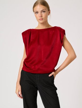 My Essential Wardrobe Estellemw Wrap Top - Red - 36
