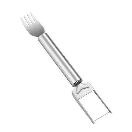 Vesimelonileikkuri Melonityökalu Ruostumaton teräs 2-in-1 muotoilu Hedelmäleikkuri tuulimyllyviipaloijalla Kannettava kuutioleikkurihaarukka