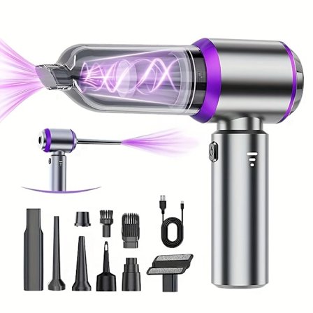 Bærbar Trådløs Høyytelses Mini Støvsuger, 4-i-1 Kompressor og Blåser