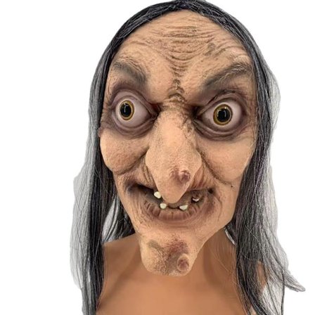 Skummel heksemaske latex hodeplagg prom bar fest show rekvisitter hallow