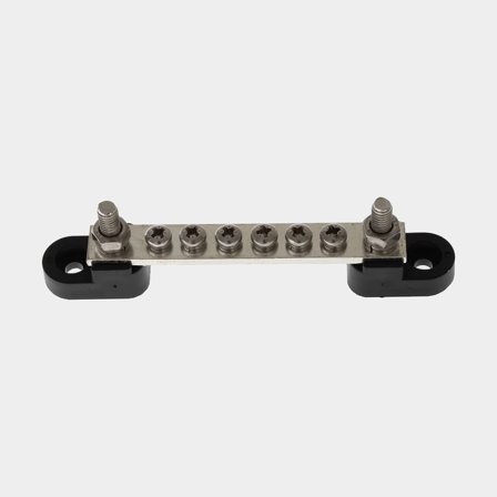 Terminal block BEP Marine Bus Bar Single, 6 x M6 + 2 x M6, 100 A, with cover