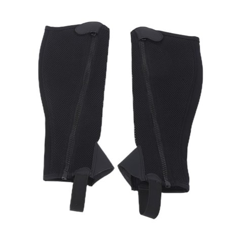 2 stk Halve Chaps Svarte Fleksible Mesh Ridebukser for Barn Hestesport Beskyttelse CL