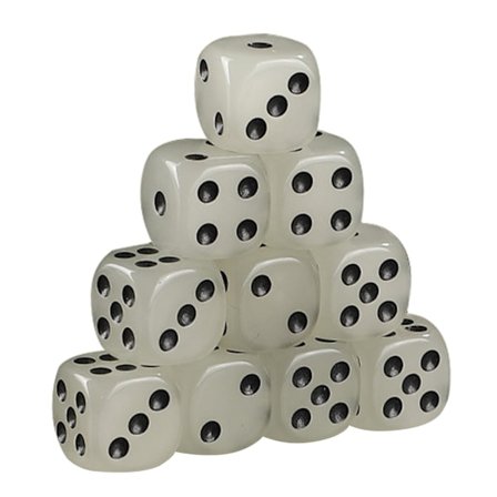 10Piece Glow in The Dark Dice Set,Luminous-Dices 6-sidig för brädspel,KTV-Club, Activity Casino Theme Party-Favors