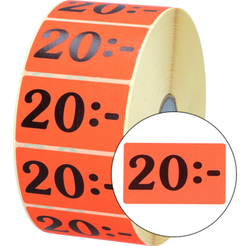 ETIKETT RØD 20,