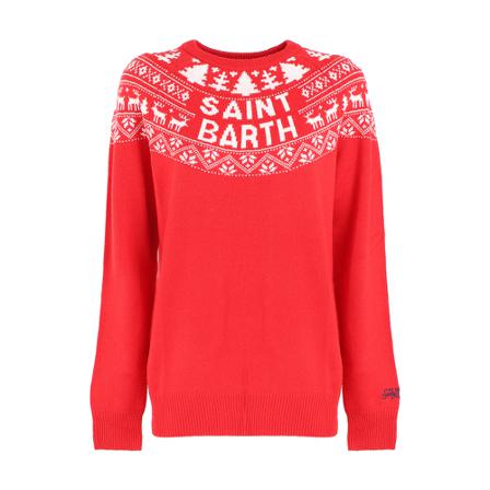 Saint Barth, Round-neck Knitwear Rood, Dames, Maat:M