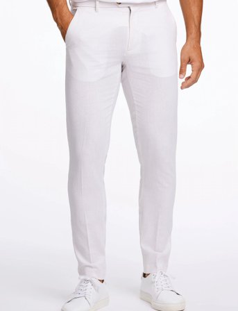 Lindbergh Linen Club Pants - White - XL