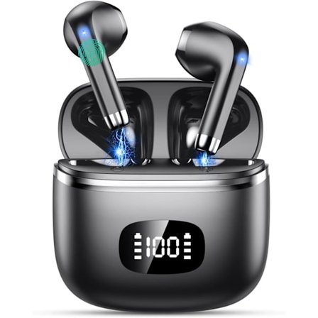 Kuulokkeet - Bluetooth 5.3 -kuulokkeet, joissa on 4 ENC-kohinanvaimennusmikrofonia - Syvä basso Stereo Musta