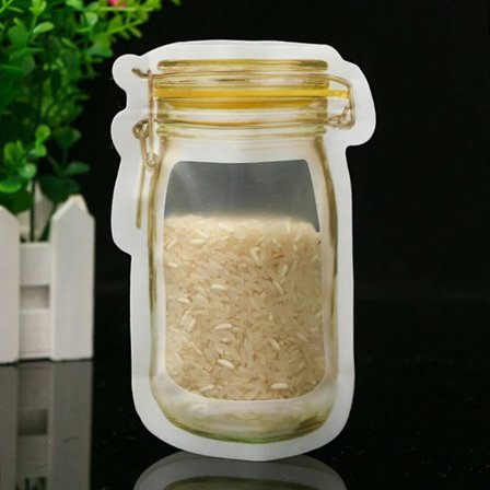 20 st Återanvändbara Små Flaskor Burkpåsar Nötter Godis Kakpåse Vattentät Försegling Färsk Mat Förvaringshållare Snacks Zip Lock Påsar