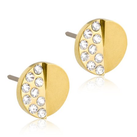 Blomdahl Örhängen BRILLIANCE Puck SPLIT CRYSTAL Golden Titanium