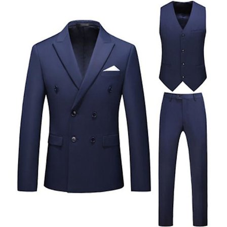 Herrkostymer 2 knappar Slim Fit 3 delar kostym