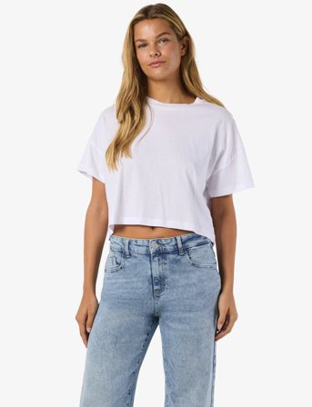 NOISY MAY Nmalena S/S O-Neck Semicrop Top Fwd Noos - White - XL