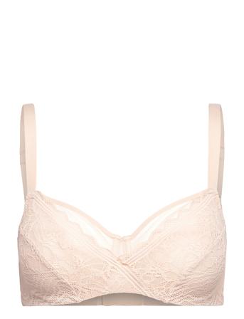 Floral Touch Very Covering Underwired Bra Designers Bras & Tops Full Cup Bras Beige CHANTELLE