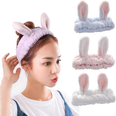 Naisten hiusmeikkihiuspanta Söpö hiuspanta Hiuspanta Kanin korvat Hiuspannat joogaa/urheilua/meikkiä varten 3 kpl (sininen vaaleanpunainen valkoinen)