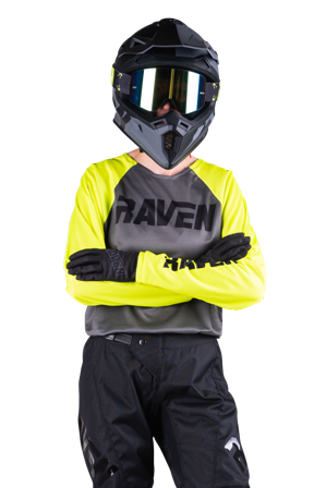 Camiseta de Cross para Niño Raven Rival Hi-Vis/Negro XL